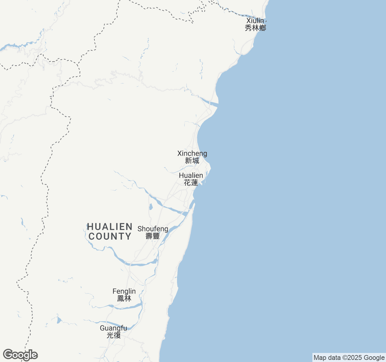 Map of Hualien